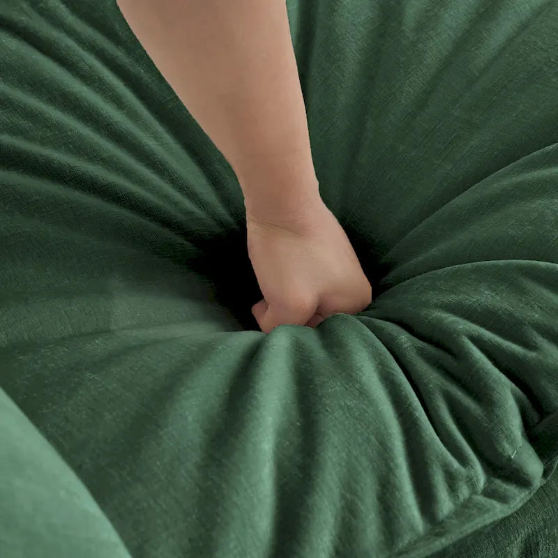 Canapé d'angle en U 5 places convertible avec 1 pouf