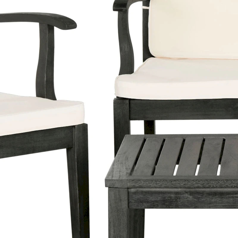 SAFAVIEH Ensemble de patio 4 pièces Kaia en bois d'acacia d'extérieur - 39Wx24Dx14H