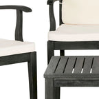 SAFAVIEH Ensemble de patio 4 pièces Kaia en bois d'acacia d'extérieur - 39Wx24Dx14H