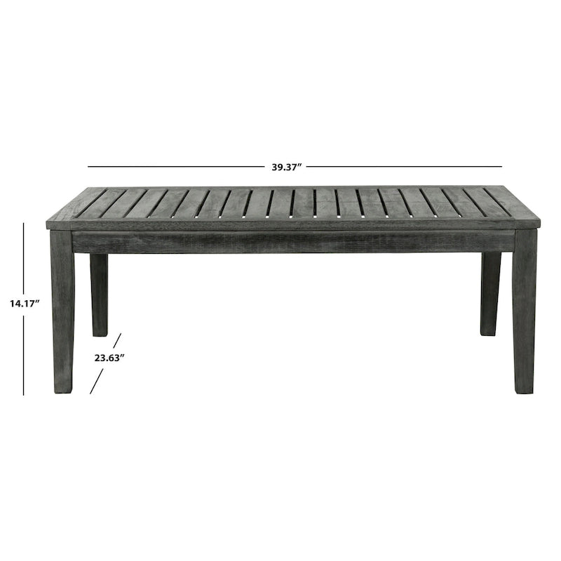 SAFAVIEH Ensemble de patio 4 pièces Kaia en bois d'acacia d'extérieur - 39Wx24Dx14H