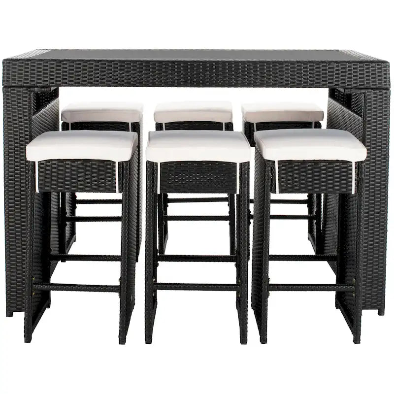 SAFAVIEH Yahaira Ensemble de salle à manger d'extérieur 7 pièces - 59x28x42H po