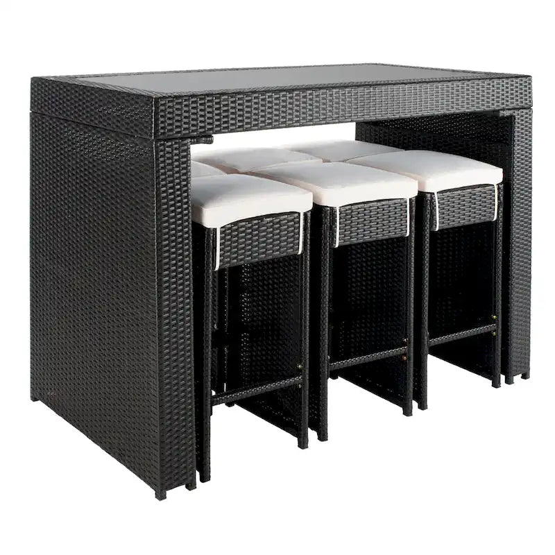 SAFAVIEH Yahaira Ensemble de salle à manger d'extérieur 7 pièces - 59x28x42H po