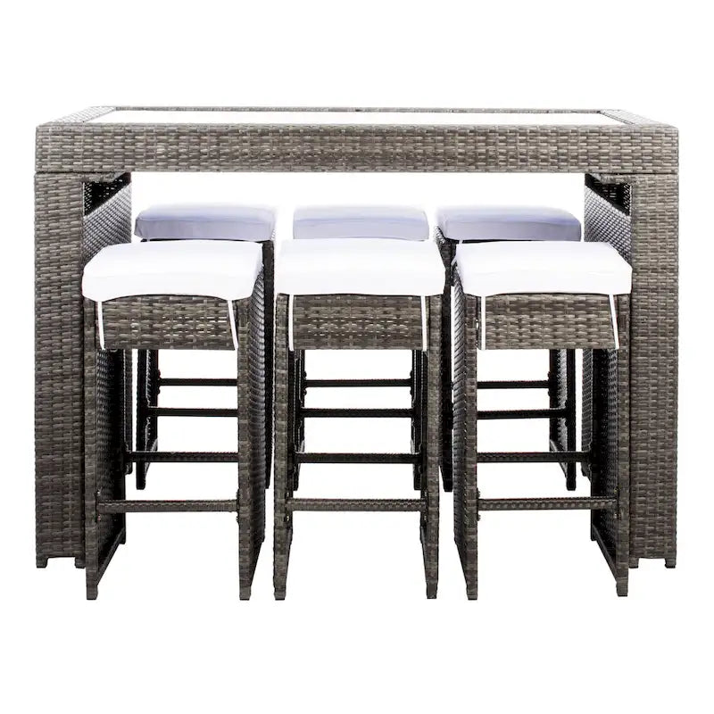 SAFAVIEH Yahaira Ensemble de salle à manger d'extérieur 7 pièces - 59x28x42H po