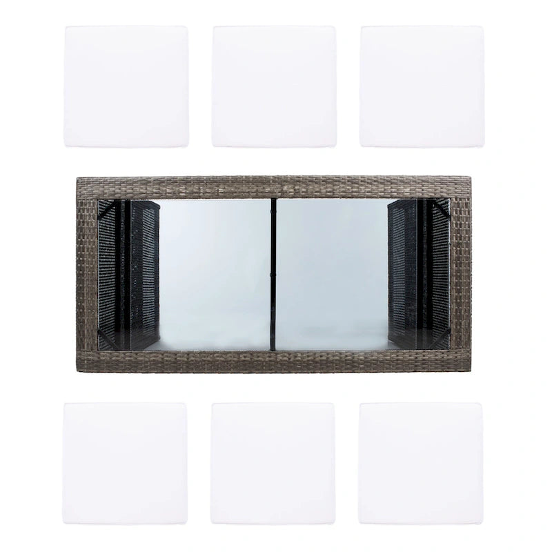 SAFAVIEH Yahaira Ensemble de salle à manger d'extérieur 7 pièces - 59x28x42H po