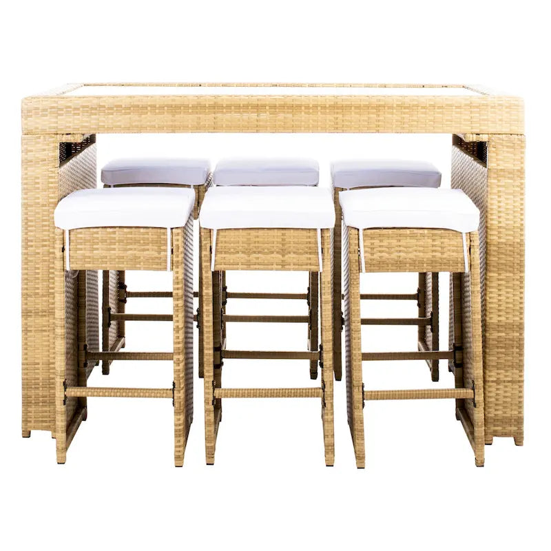 SAFAVIEH Yahaira Ensemble de salle à manger d'extérieur 7 pièces - 59x28x42H po