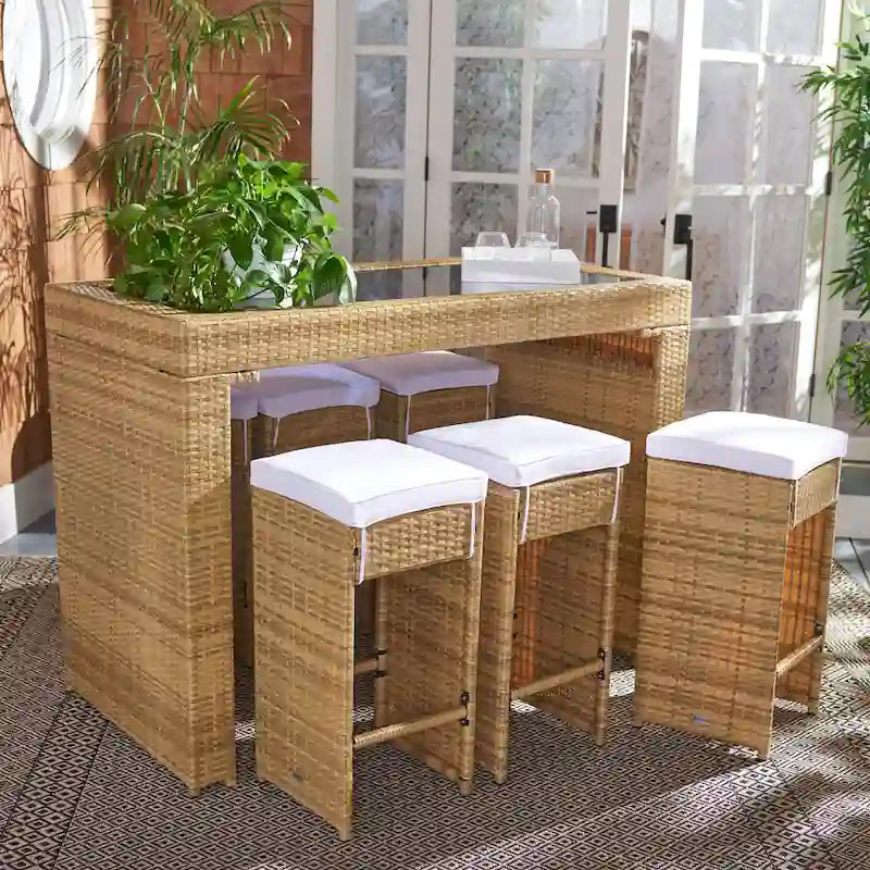 SAFAVIEH Yahaira Ensemble de salle à manger d'extérieur 7 pièces - 59x28x42H po