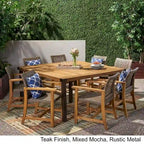 Ensemble de salle à manger d'extérieur 8 places en bois d'acacia Belgrade par Christopher Knight Home