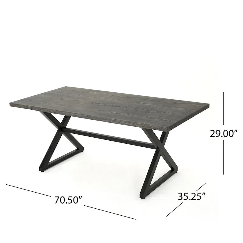 Ensemble de salle à manger d'extérieur 7 pièces en osier/aluminium/fer Grayson PE par Christopher Knight Home