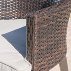 Ensemble de salle à manger carré 9 pièces en osier Arnell Outdoor avec coussins par Christopher Knight Home