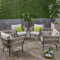 Fauteuil de jardin en osier Oceanus (lot de 4) par Christopher Knight Home