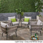 Fauteuil de jardin en osier Oceanus (lot de 4) par Christopher Knight Home