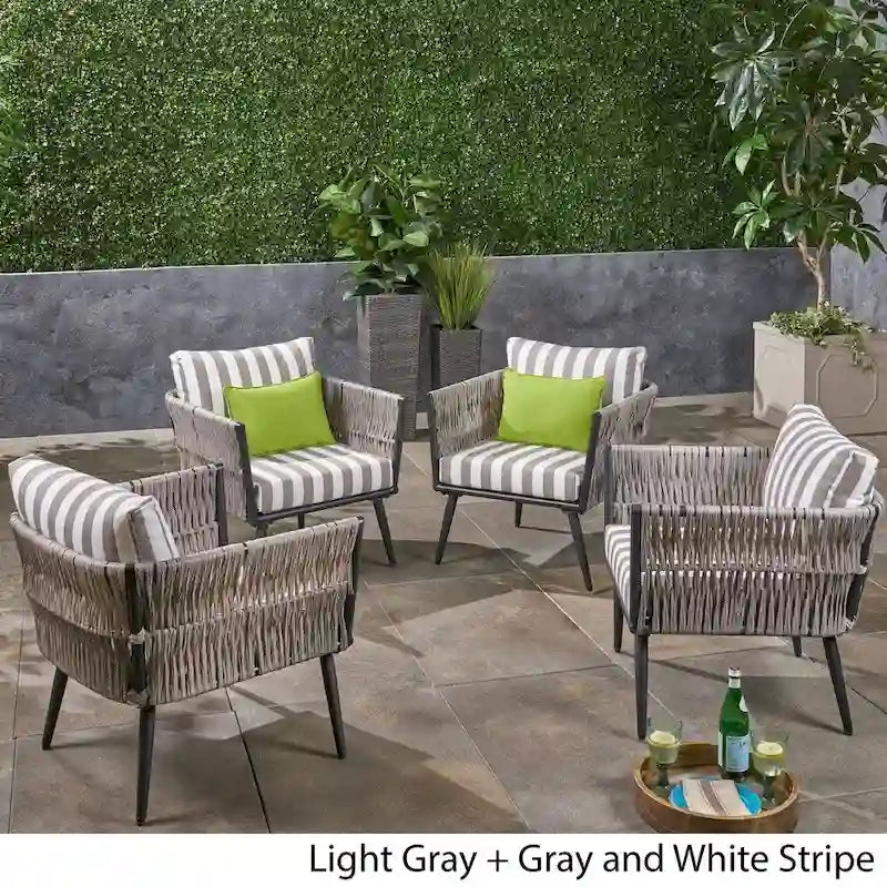 Fauteuil de jardin en osier Oceanus (lot de 4) par Christopher Knight Home