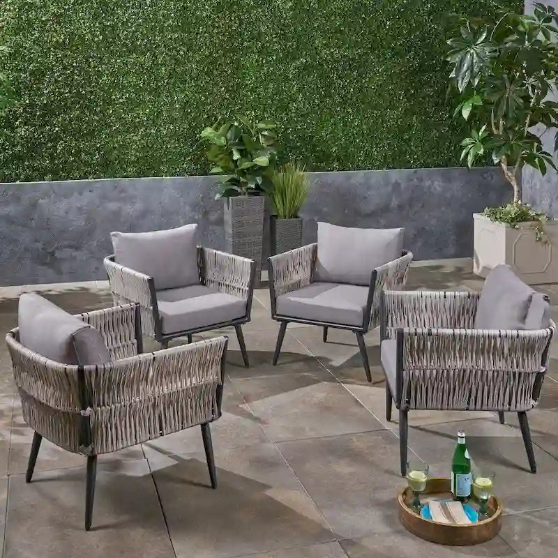Fauteuil de jardin en osier Oceanus (lot de 4) par Christopher Knight Home