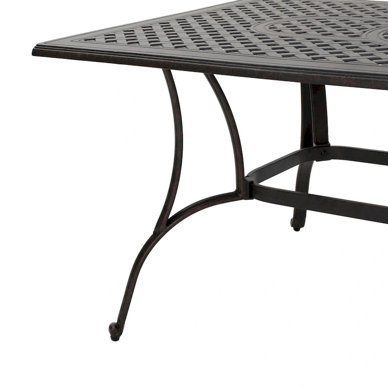 Ensemble de salle à manger rectangulaire 7 pièces en aluminium coulé Alfresco Outdoor de Christopher Knight Home - S.O.