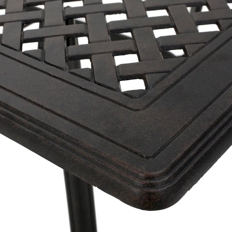 Ensemble de salle à manger rectangulaire 7 pièces en aluminium coulé Alfresco Outdoor de Christopher Knight Home - S.O.