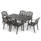 Ensemble de salle à manger rectangulaire 7 pièces en aluminium coulé Alfresco Outdoor de Christopher Knight Home - S.O.