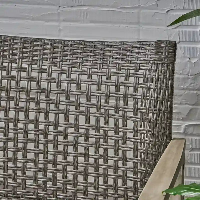 Ensemble de conversation d'extérieur Hampton de 5 pièces en bois et osier par Christopher Knight Home