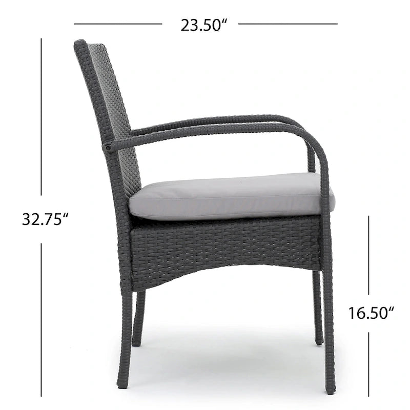 Ensemble de salle à manger rectangulaire 7 pièces en osier et aluminium Ashworth Outdoor avec coussins par Christopher Knight Home - N/A