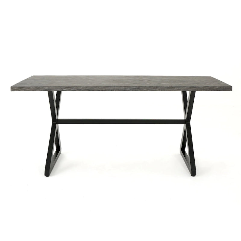 Ensemble de salle à manger rectangulaire 7 pièces en osier et aluminium Ashworth Outdoor avec coussins par Christopher Knight Home - N/A