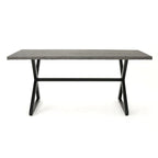 Ensemble de salle à manger rectangulaire 7 pièces en osier et aluminium Ashworth Outdoor avec coussins par Christopher Knight Home - N/A