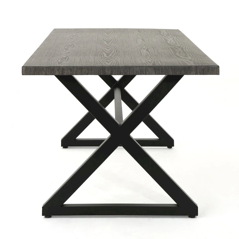 Ensemble de salle à manger rectangulaire 7 pièces en osier et aluminium Ashworth Outdoor avec coussins par Christopher Knight Home - N/A