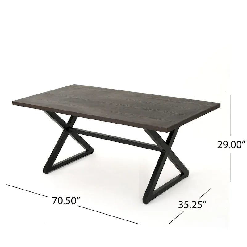 Ensemble de salle à manger rectangulaire 7 pièces en osier et aluminium Ashworth Outdoor avec coussins par Christopher Knight Home - N/A