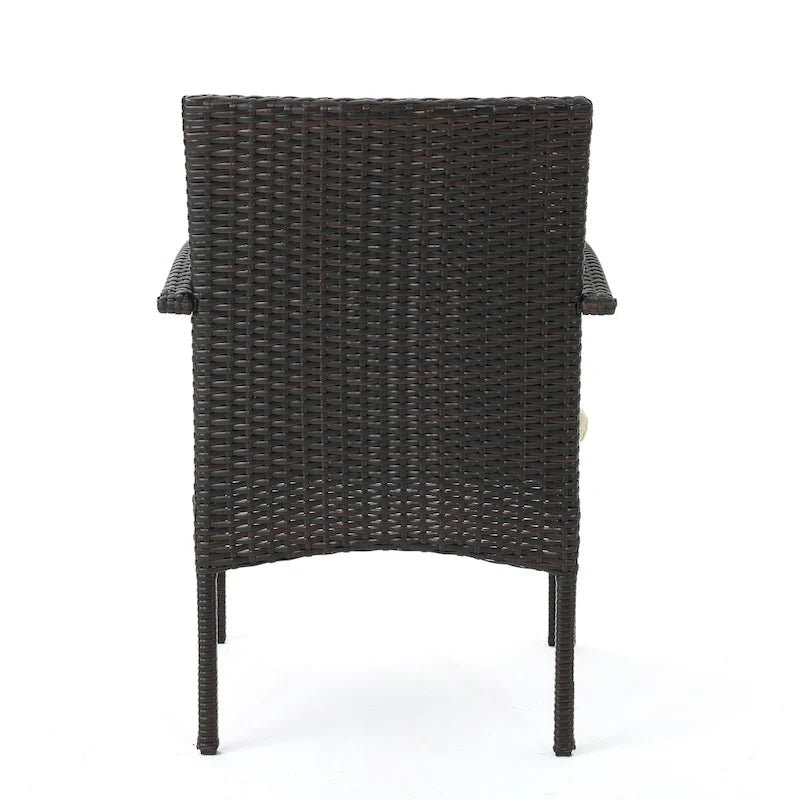 Ensemble de salle à manger rectangulaire 7 pièces en osier et aluminium Ashworth Outdoor avec coussins par Christopher Knight Home - N/A