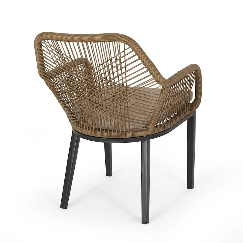 Ensemble de salle à manger 7 pièces en osier Fromberg avec coussin par Christopher Knight Home
