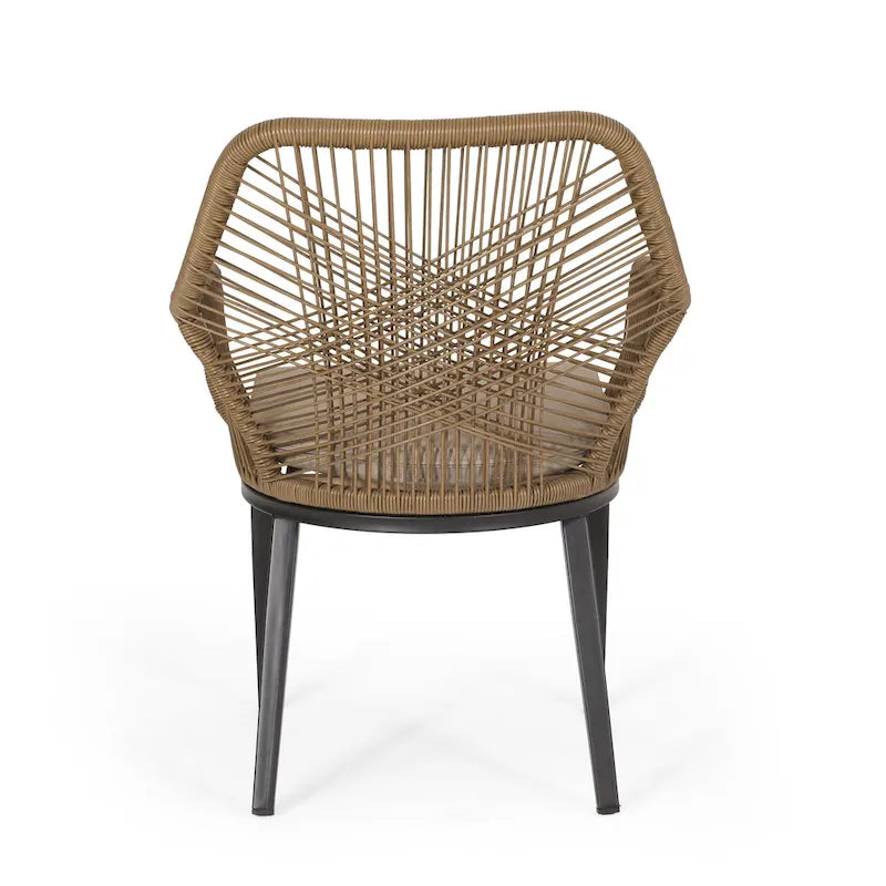 Ensemble de salle à manger 7 pièces en osier Fromberg avec coussin par Christopher Knight Home