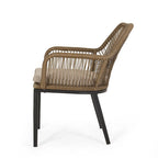 Ensemble de salle à manger 7 pièces en osier Fromberg avec coussin par Christopher Knight Home