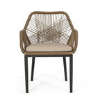 Ensemble de salle à manger 7 pièces en osier Fromberg avec coussin par Christopher Knight Home