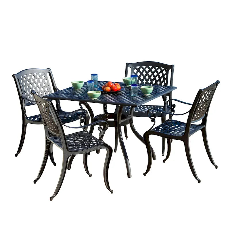 Ensemble de salle à manger extérieur 5 pièces en aluminium Cayman par Christopher Knight Home