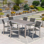 Ensemble de salle à manger extérieur 7 pièces en aluminium Cape Coral de Christopher Knight Home