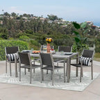 Ensemble de salle à manger extérieur 7 pièces en aluminium Cape Coral de Christopher Knight Home