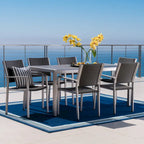 Ensemble de salle à manger extérieur 7 pièces en aluminium Cape Coral de Christopher Knight Home
