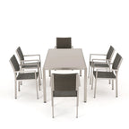 Ensemble de salle à manger extérieur 7 pièces en aluminium Cape Coral de Christopher Knight Home