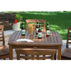 Ensemble de bar 5 pièces Eilaf avec chaises de bar en eucalyptus