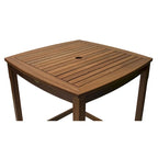 Ensemble de bar 5 pièces Eilaf avec chaises de bar en eucalyptus