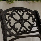 Ensemble de salle à manger d'extérieur 7 pièces en aluminium bronze Sanibel avec table à manger ovale de 72 et six fauteuils par Homestyles