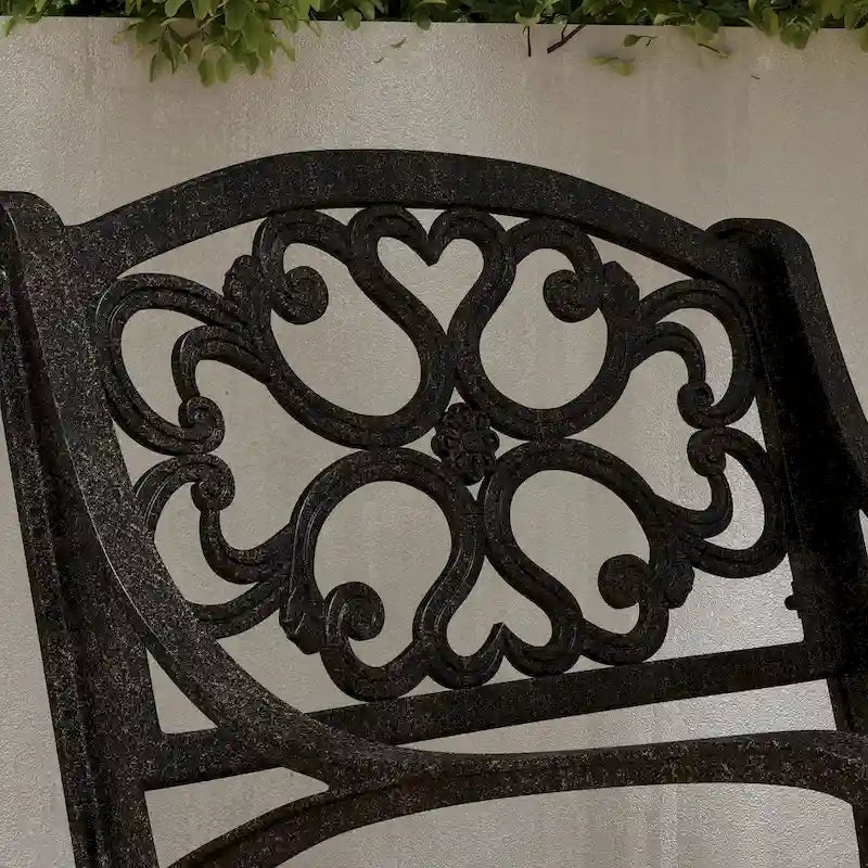Ensemble de salle à manger d'extérieur 7 pièces en aluminium bronze Sanibel avec table à manger ovale de 72 et six fauteuils par Homestyles