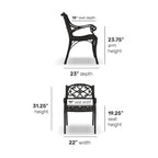 Ensemble de salle à manger d'extérieur 7 pièces en aluminium bronze Sanibel avec table à manger ovale de 72 et six fauteuils par Homestyles