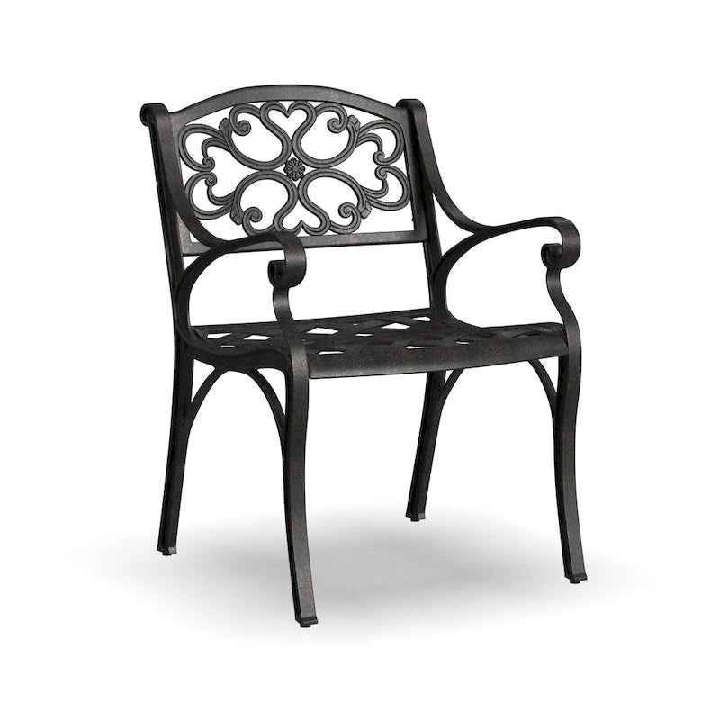 Ensemble de salle à manger d'extérieur 7 pièces en aluminium bronze Sanibel avec table à manger ovale de 72 et six fauteuils par Homestyles