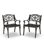 Ensemble de salle à manger d'extérieur 7 pièces en aluminium bronze Sanibel avec table à manger ovale de 72 et six fauteuils par Homestyles