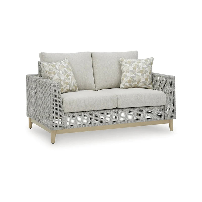 Causeuse d'extérieur grise Seton Creek avec coussin de Signature Design by Ashley - 58,5 L x 36,25 P x 35,88 H