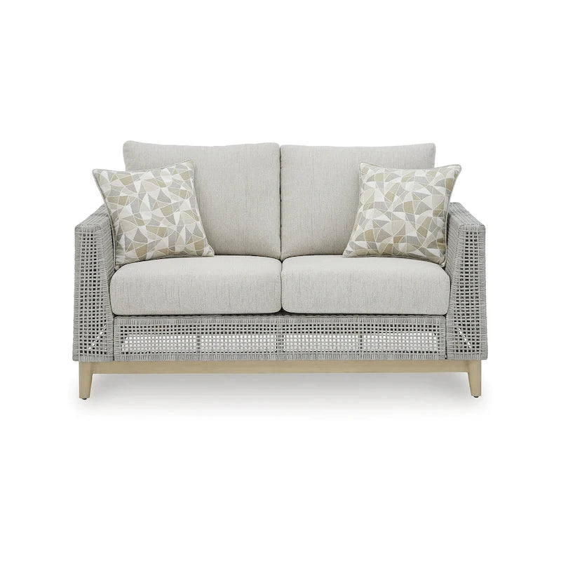 Causeuse d'extérieur grise Seton Creek avec coussin de Signature Design by Ashley - 58,5 L x 36,25 P x 35,88 H