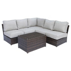 Ensemble de canapé d'angle 6 pièces en osier marron Lucca de Living Source International