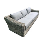 Canapé en osier trois tons gris/blanc cassé/beige avec coussin Teva Patio Furniture Hawaii