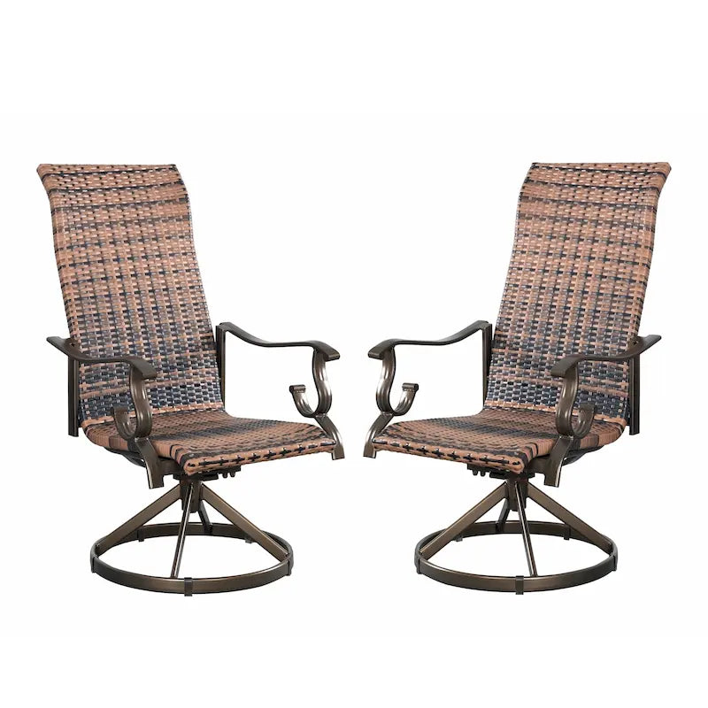 Lot de 2 chaises de salle à manger pivotantes en osier Westin - Marron