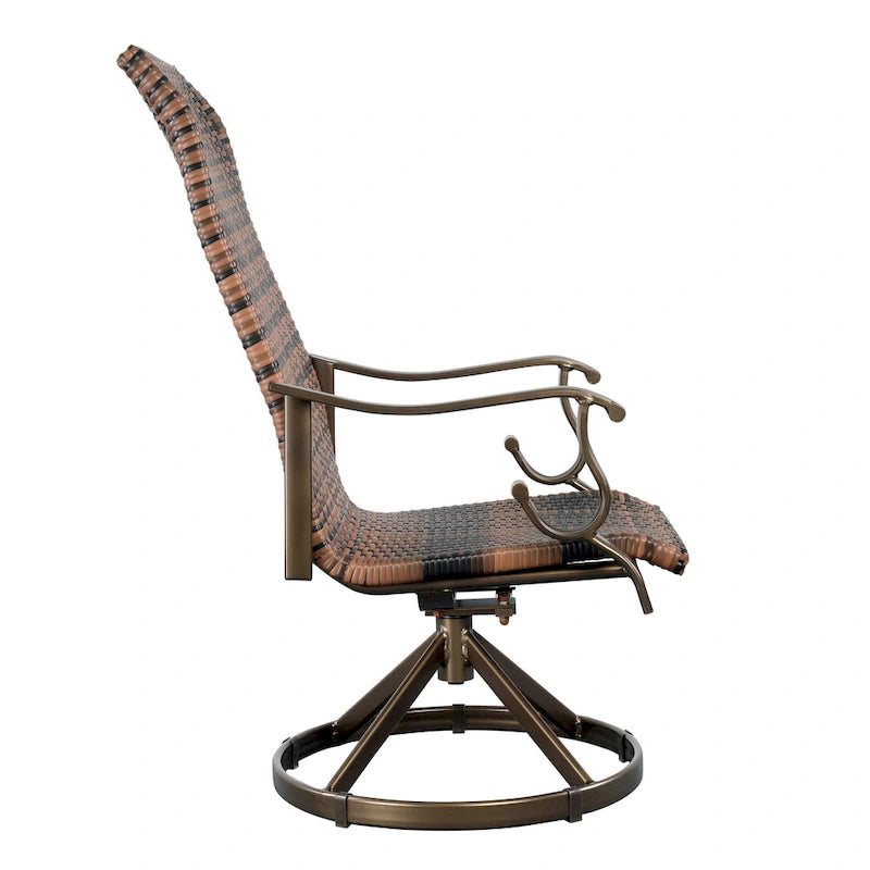 Lot de 2 chaises de salle à manger pivotantes en osier Westin - Marron