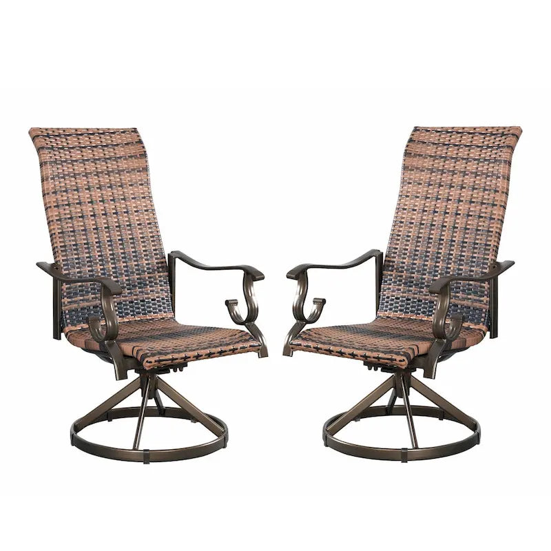 Lot de 2 chaises de salle à manger pivotantes en osier Westin - Marron